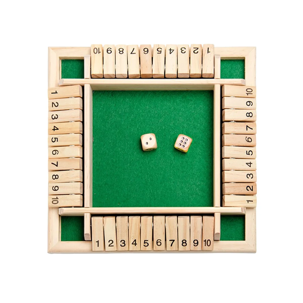 

Four Sided Numbers Shut The Box Board Game Wooden Flaps Dice Game Toys Party Club Entertainment For Adults Families
