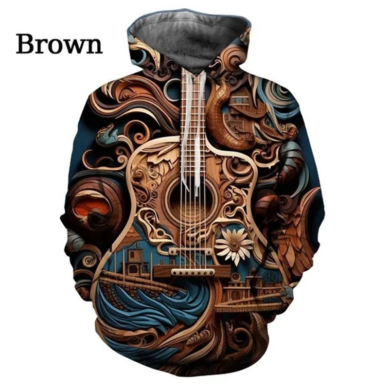thumbnail image 1 of Sudadera con capucha con estampado 3D de instrumento musical divertido, sudadera con capucha de estilo hip hop callejero, divertida y con personalidad, sudadera informal y genial, 1 of 5