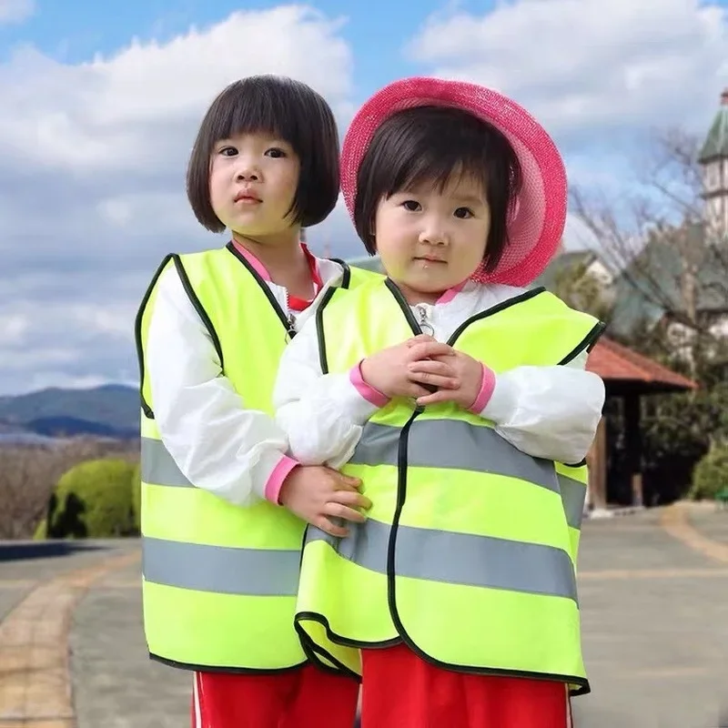 High Visibility Kids Safety Vest Children Waistcoat Vest with Reflective Strips Traffic Clothes Reflective Clothing reflective safety vest