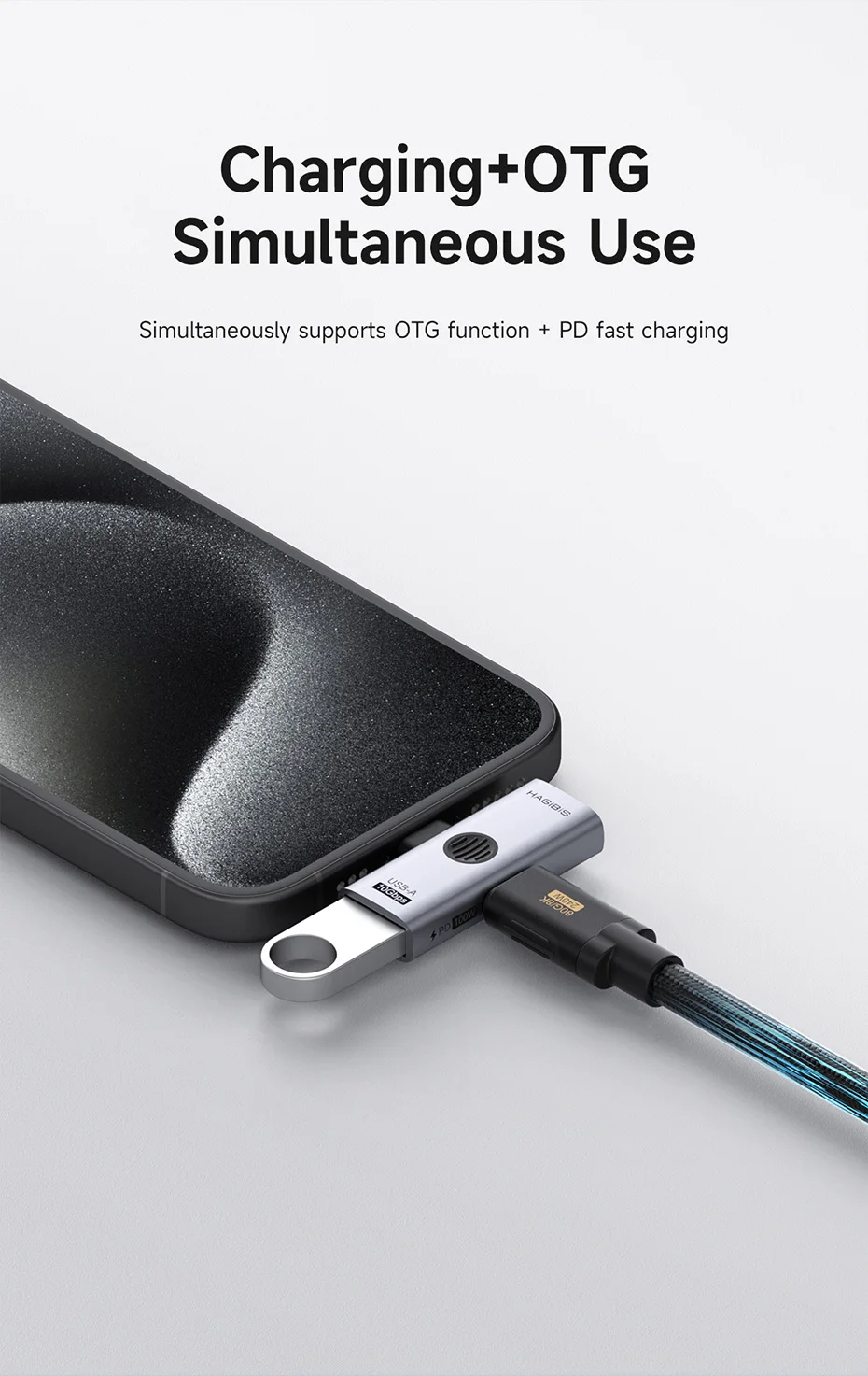 Dual USB C Adapter 2 in 1 Splitter Hagibis