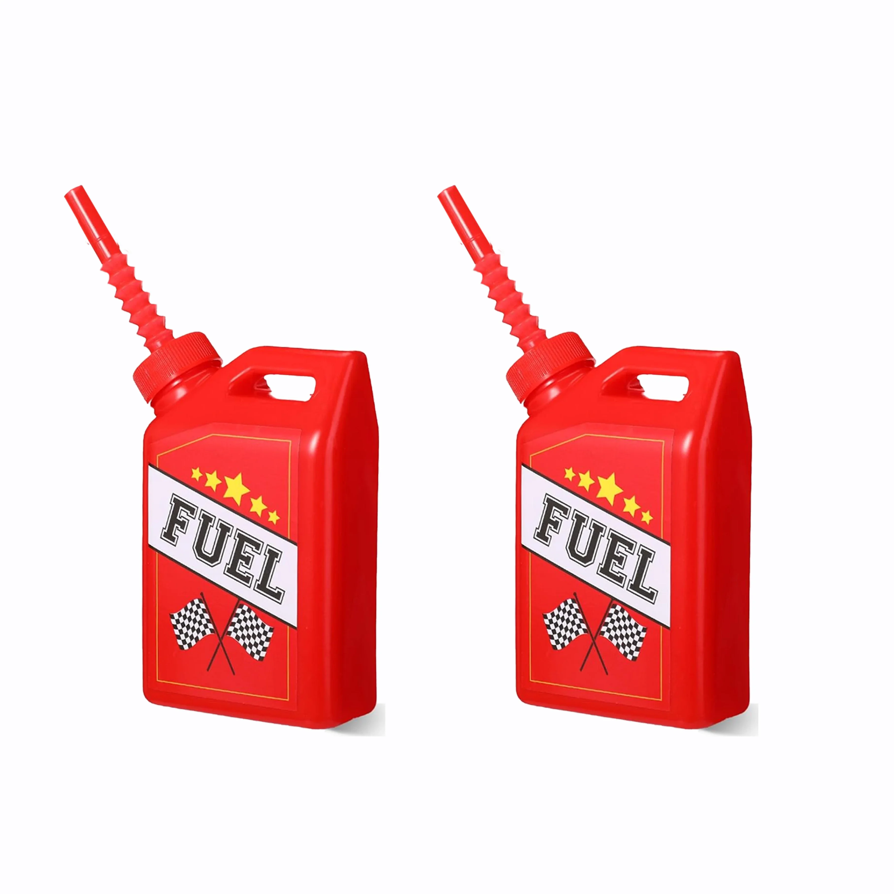 Lot De 24 Gobelets Réutilisables Thème Course Automobile - 11 Oz Avec Pailles