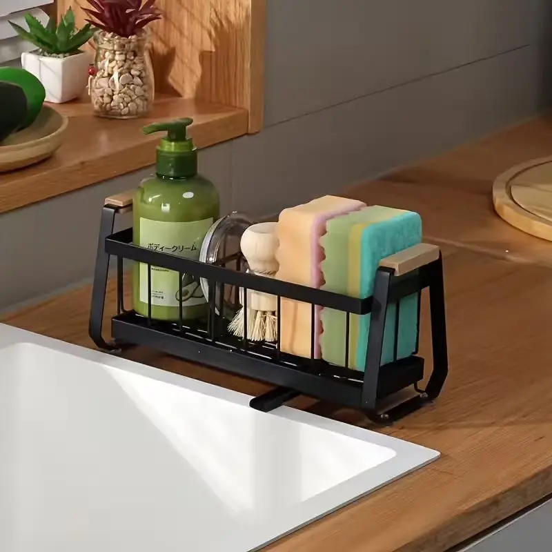 High-Quality Multifunctional Draining Rack, Kitchen Storage Shelf, Hollow Storage Rack, Featuring a Separate Tray, 360° Rotating