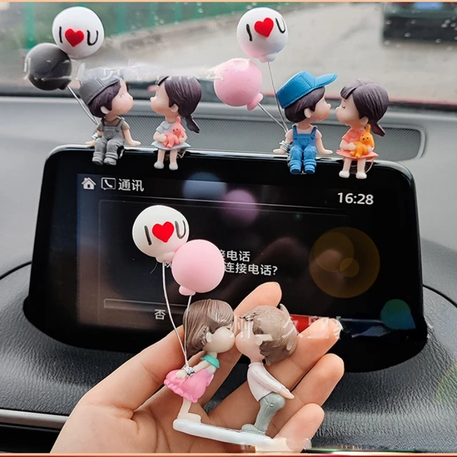 Car Interior Decoration Cute Cartoon Couples Action Figure Figurines  Balloon Ornament Auto Dashboard Accessories for Girls Gifts - AliExpress