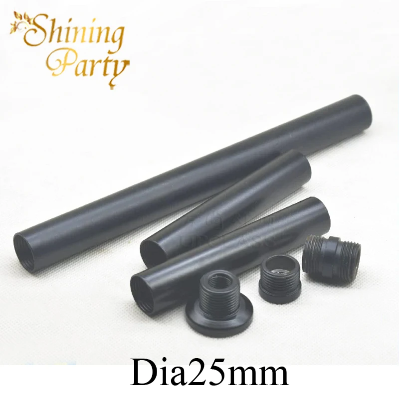 Female Thread Metal Hollow Tube Dia25mm Double Heads Inner Tooth Pipe For Lighting Accessories led lamp accessories