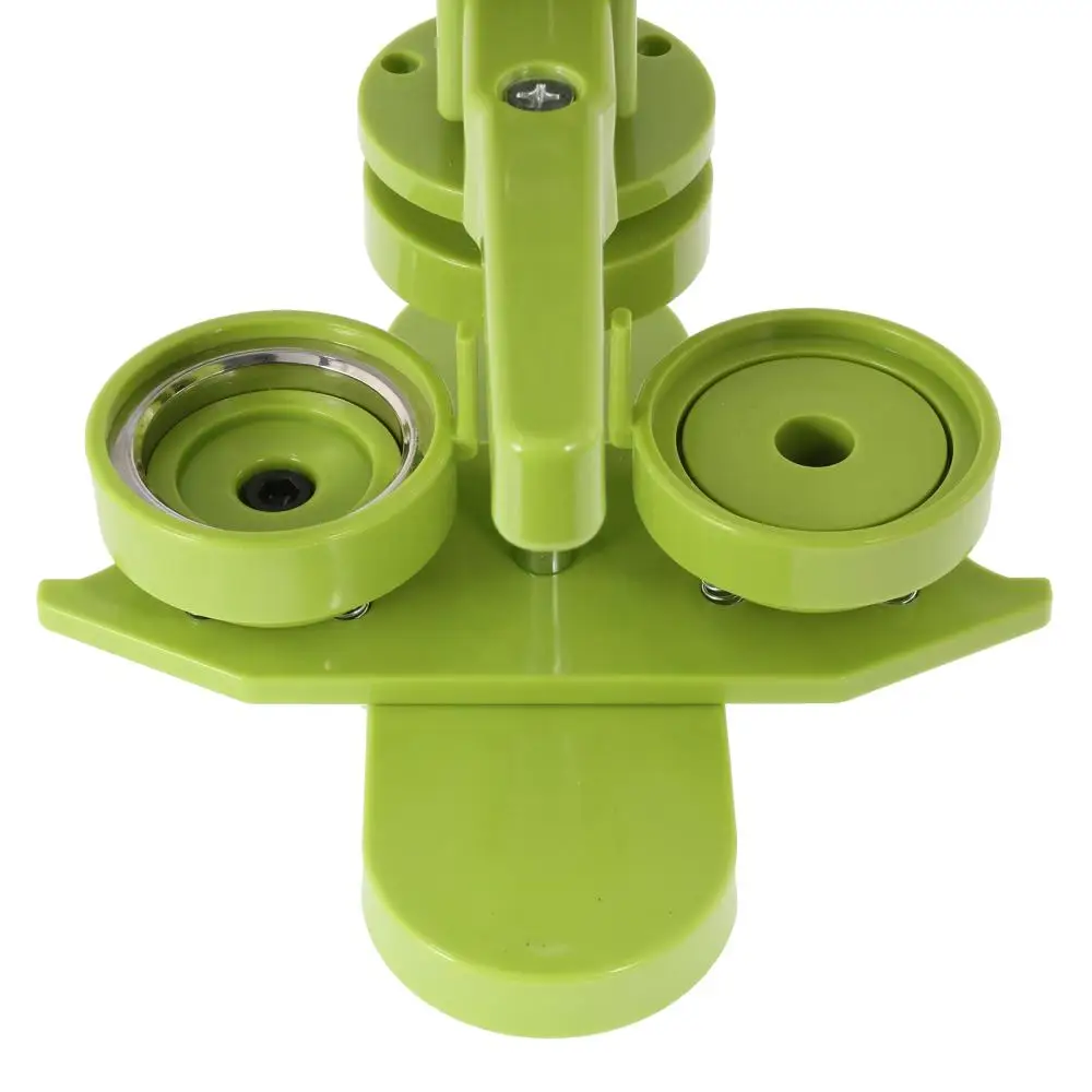 58mm DIY Button Maker Badge Machine Rotary Mini Insignia Making Machine with 100 Sets of Blank Badge Materials Green Blue