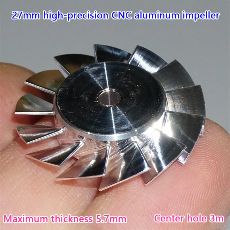 

27mm Aluminum Fan Blade Impeller CNC Machined High Precision Aluminium Impeller Repair Accessory Durable Hair Dryer Parts
