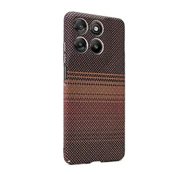 Cover posteriore a righe in Kevlar di lusso con supporto per ricarica wireless