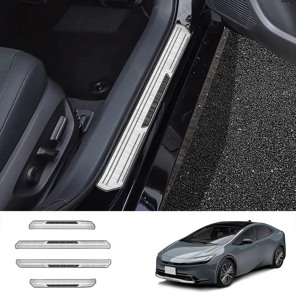 

Stainless Steel External Door Sill Scuff Plate Guards Protector Welcome Pedal For Toyota PRIUS Prius 60 Series 2023 Accessories