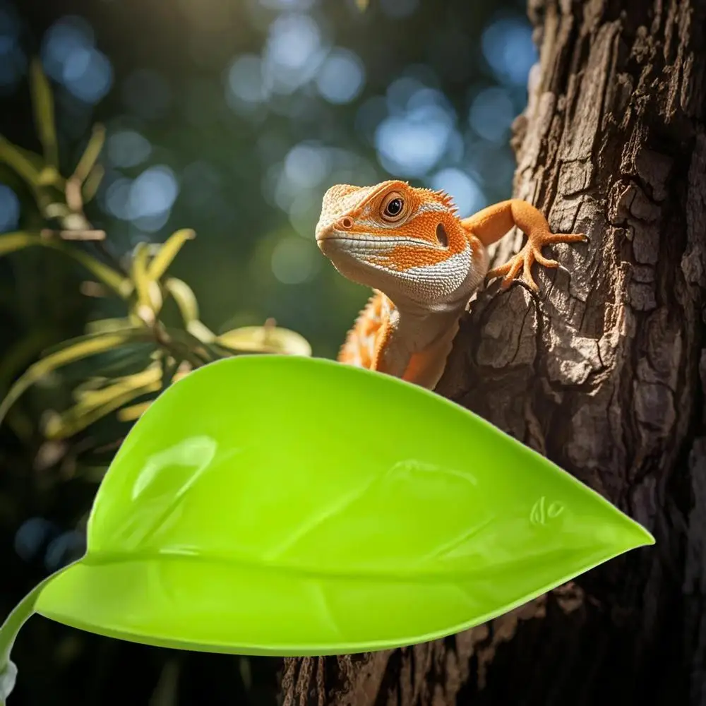 Frosch-Habitat Blatt-Saugnapf Reptilien-Wärmebereich Ruhterrasse Saugnäpfe Terrarium-Zubehör Simulierte Blätter für Geckos – Detail 8