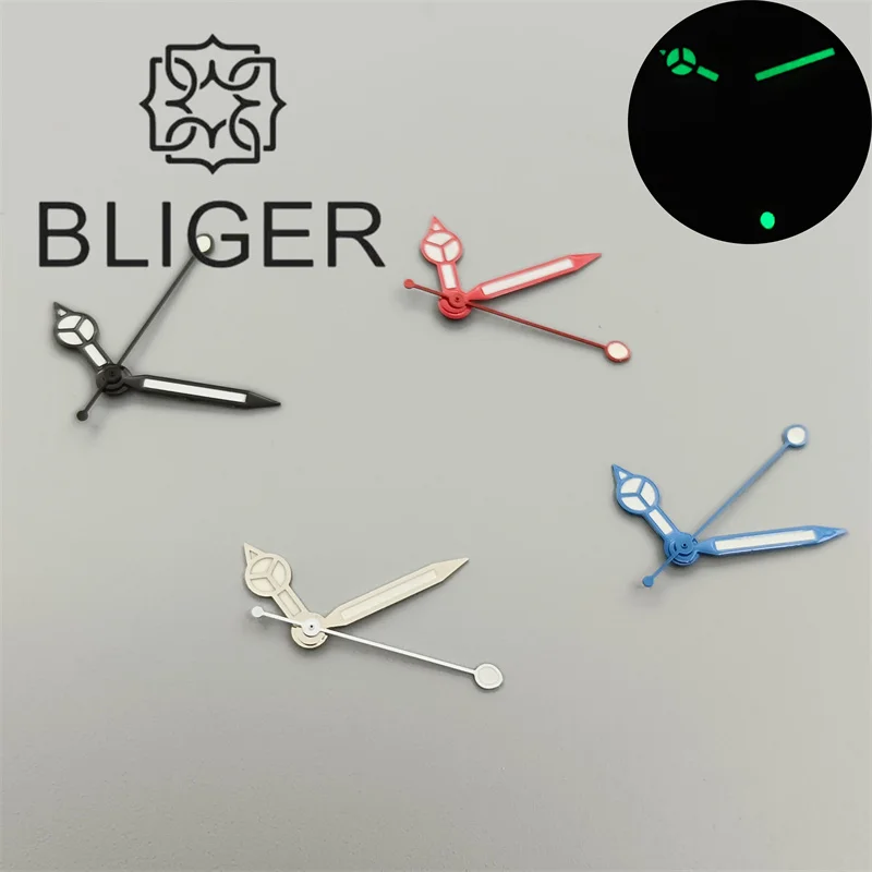 

BLIGER Black BLUE RED SILVER Watch Hands Fit NH35 NH36 NH34 NH70 NH72 Movement C3 Green Luminous Watch Accessories