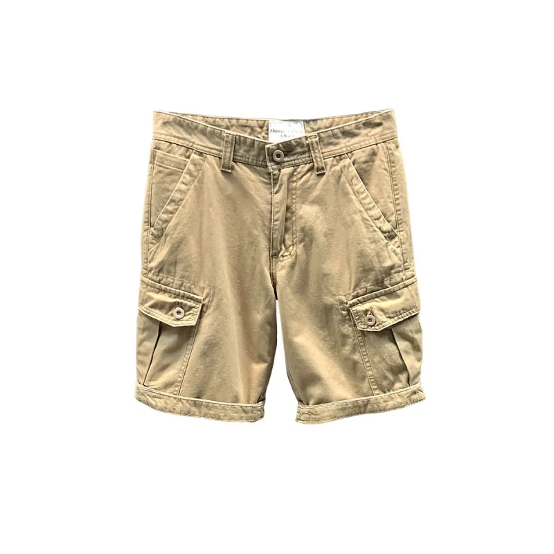 American High Street Multi-Pocket Pu Shuai Casual Overalls Pants Men's Summer Loose Sports Outdoor Pirate Shorts