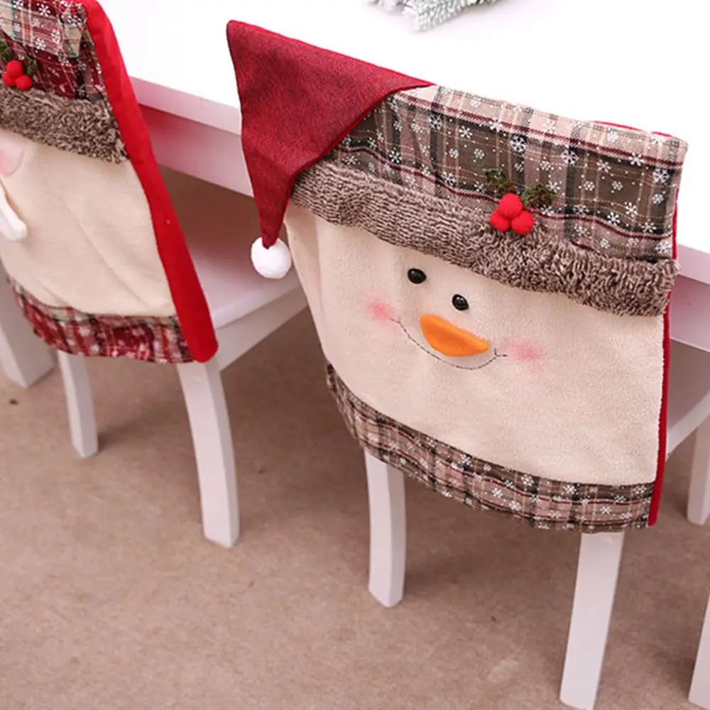 

Santa Claus Dining Room Decor Home Decoration Slipcovers Kitchen Supplies Chair Covers Chair Seat Cover Christmas Decoration