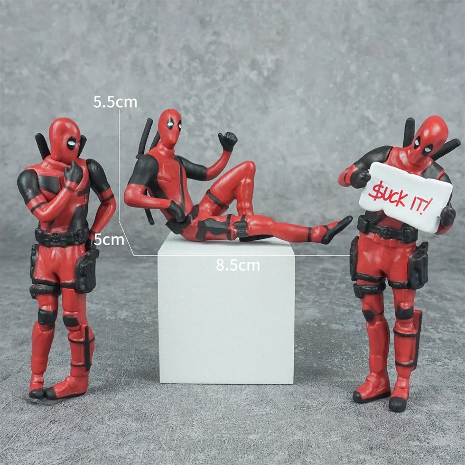 6 Desk Decoration Deadpool Car Home Office Marvel 8cm X-MAN thumbnail 3