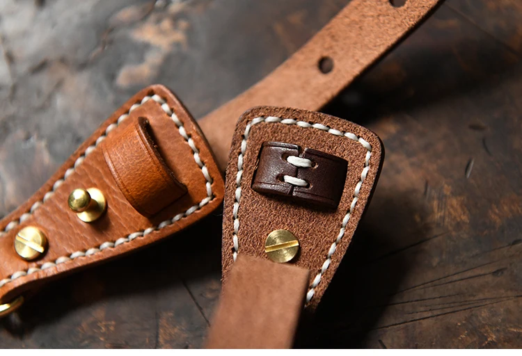 100 % echtes Leder Schlüsselhalter für Männer männlich Vintage handgemachte EDC Taille hängen Gürtelschlaufe Schlüsselanhänger Clip Schlüsselhaken Kette Schnalle – Detail 7