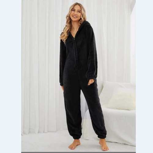 Onesies 플리스 잠옷 전체 플러스 사이즈 후드 세트, 겨울 따뜻한 파자마, 성인 여성용 S-5XL, 2023 패션 4