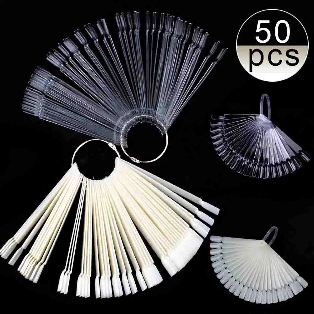 

Nagel Display False Nail Fan Clear Nails Tips Nail Swatch Sticks Natural False Nails Tips Acrylic Fake Sticker Practice Display