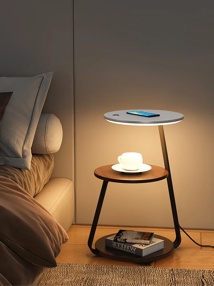 

Floor lamp bedroom bedside table integrated wireless charging coffee table Nordic minimalist living room sofa corner atmosphere