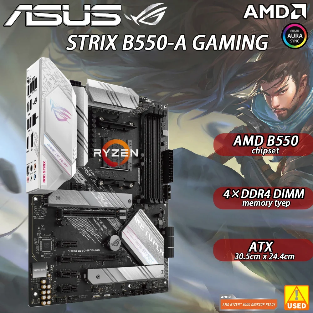 Asus Rog Strix B550-A Gaming Amd B550 Scheda Madre Supporto Presa Am4 4 Xddr4 128Gb Pci-E 4.0 2Xm.