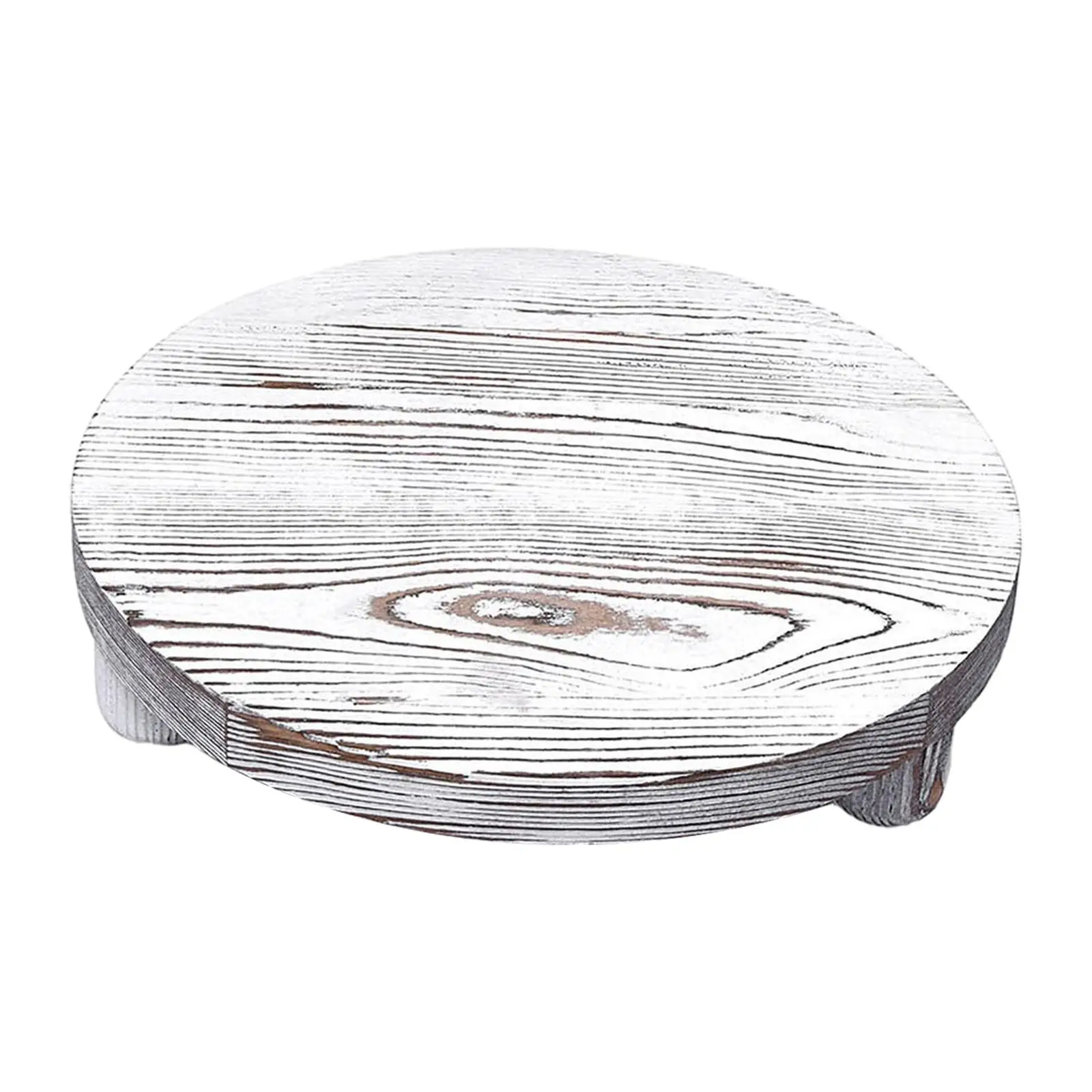 Wood Pedestal Tray Farmhouse Table Bathroom Round Kitchen Decorative Riser for Display Dessert Indoor Plant Pot Candle Soap Dish