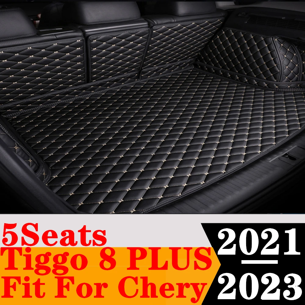 

Sinjayer Waterproof Highly Covered Car Trunk Mat Tail Boot Pad Carpet Cover Cargo Liner For Chery Tiggo 8 PLUS 5Seats 21 22 23