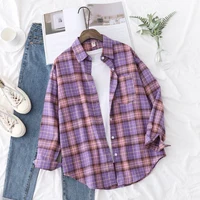 Chemise à carreaux en flanelle pour femmes, marque décontractée, nouvelle Boutique d'automne 2025, chemisier ample et hauts pour dames, chemises à manches longues, vêtements 3