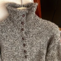 Women's Turtleneck Cardigan Sweater Y2k Vintage 2000s Jumper Knitwear Long Sleeves Korean Soft Cozy Sweater Autumn Winter 2025 - Image 5