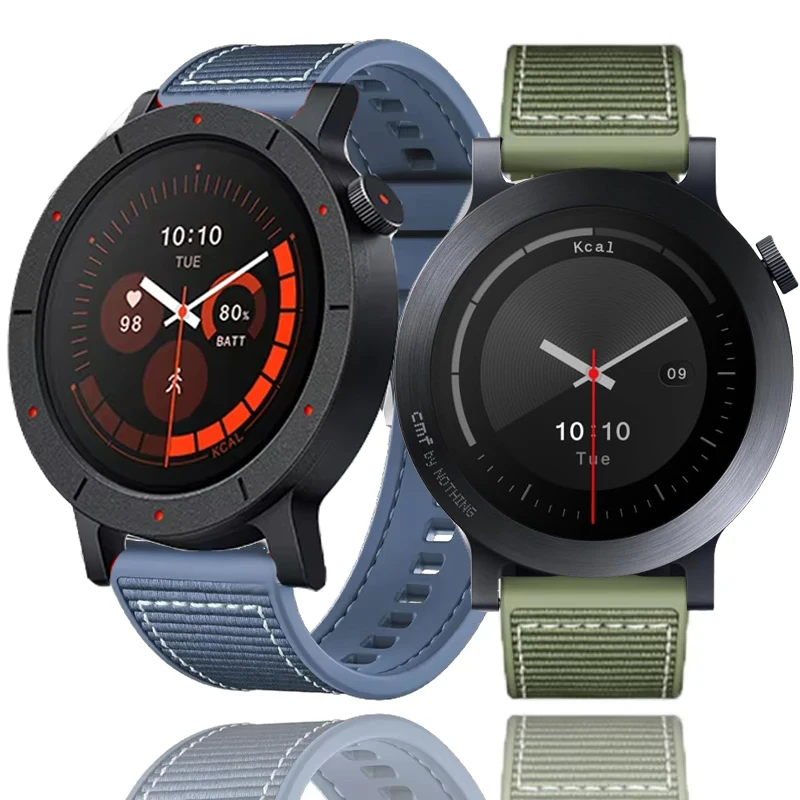Enhanced Silicone-Nylon Sport Strap for Watches - Soft and Durable Wristband Bracelet