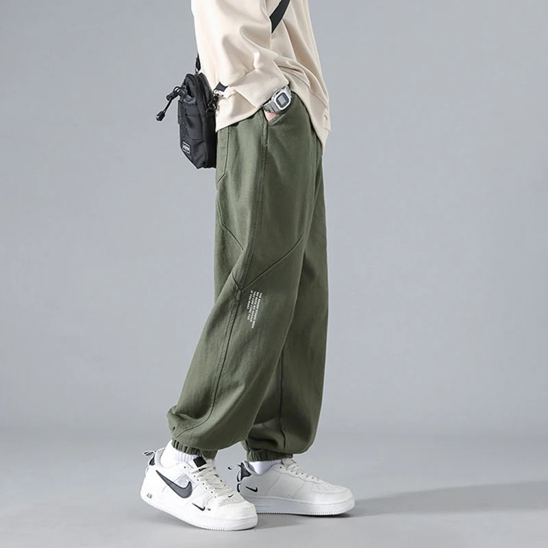 Spring Autumn Oversized Elastic Waist Loose Casual Letter Printing Pants Hombre Fashion All-match Sweatpants Men Sporty Trousers