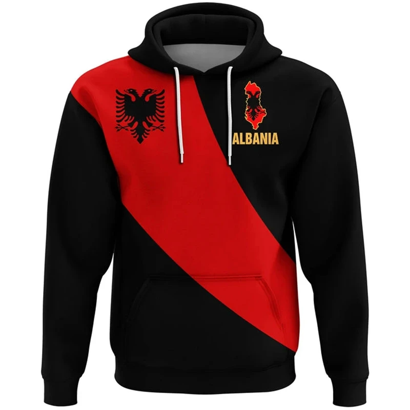 thumbnail image 1 of Sudaderas con estampado 3D de la bandera de Albania, sudaderas con capucha y chándales, sudaderas deportivas de moda, sudaderas con capucha con estampado 3D de águila para hombres, 1 of 5
