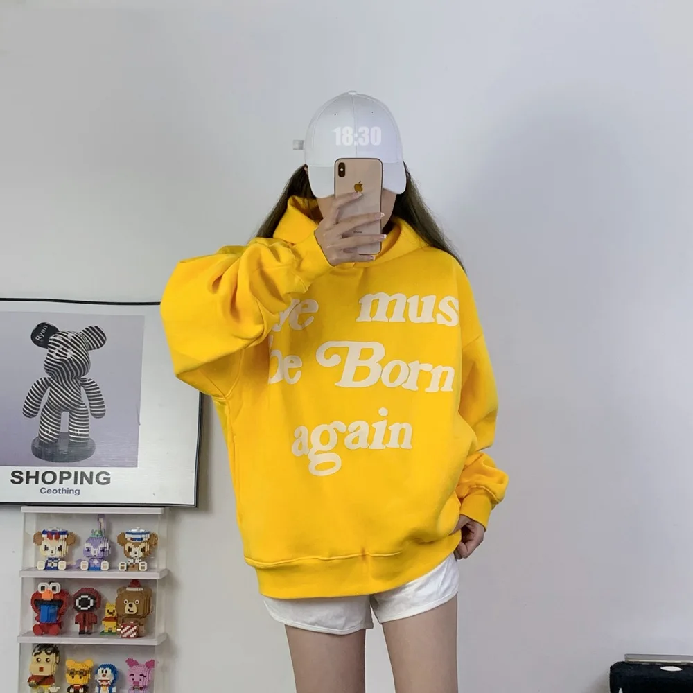 2024fw Puff Print Kanye West Hoody Men Women 1:1 Pink Ye