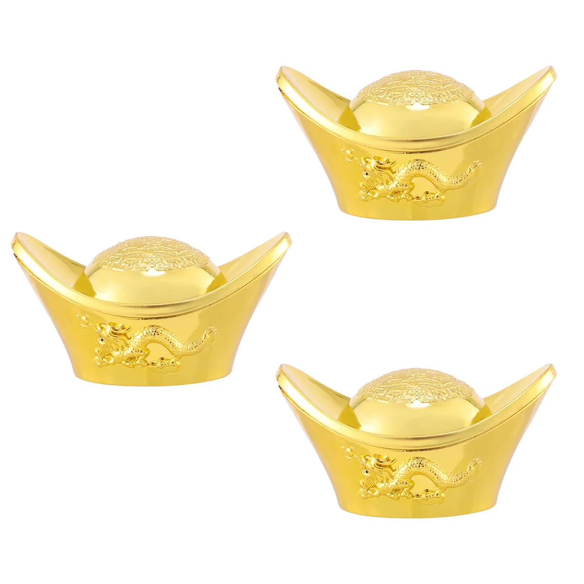 

3 Pcs Simulation Gold Ingot Stage Performace Supplies Toys Accessories Plastic Child The Gift
