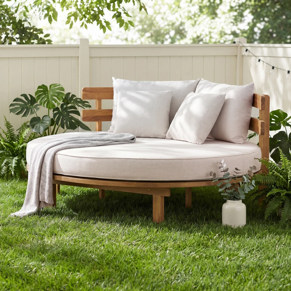 Acacia Wood Round Daybed 4