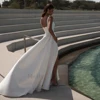 Simple Square Neck Wedding Dresses With Side Silt Elegant Lvory Bridal Gown With Open Back For Woman 2024 New Vestido De Novia 2