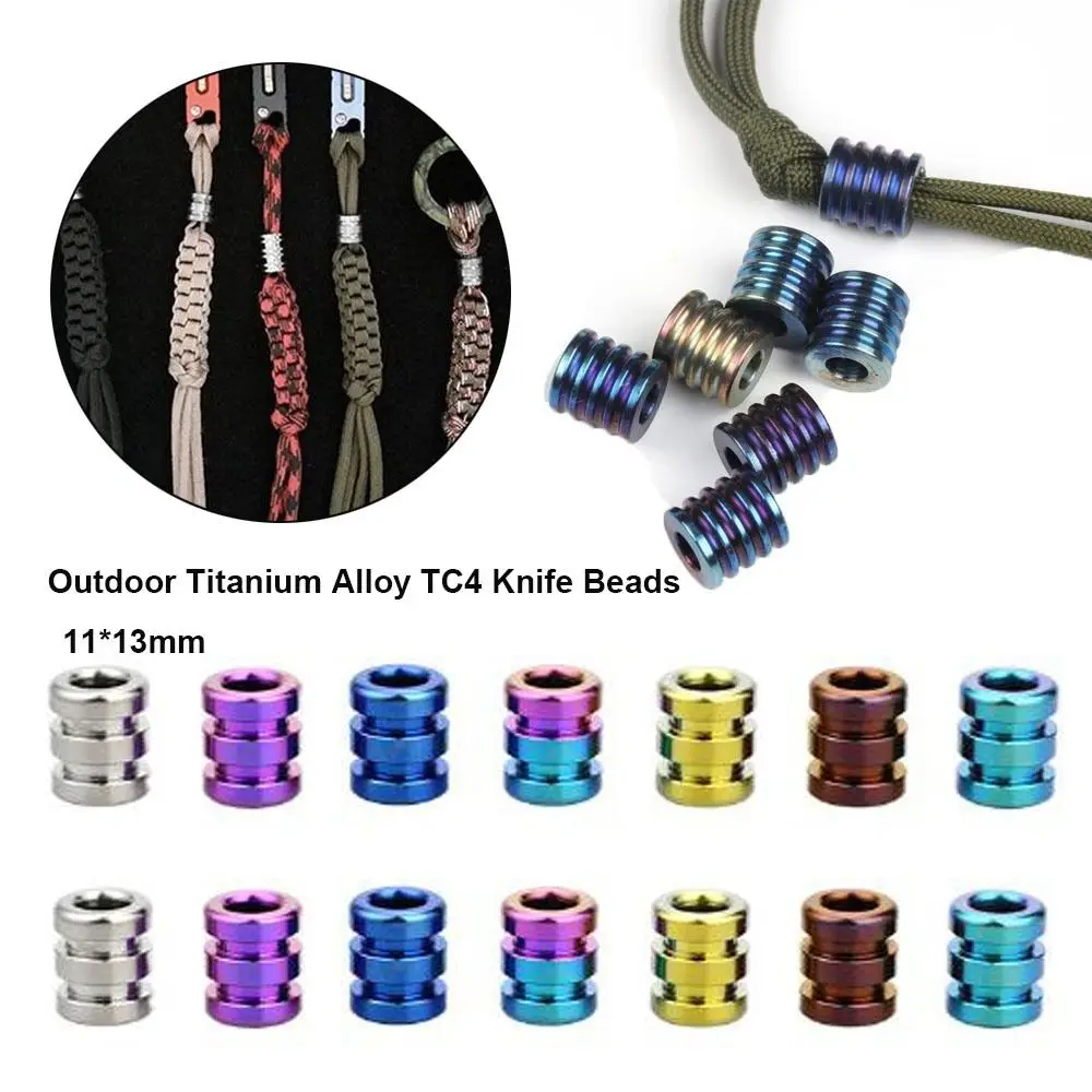 새로운 티타늄 합금 TC4 나이프 비즈 11*13mm 7 스타일 야외 나이프 끈 비즈 캠핑 나이프 가제트 펜던트