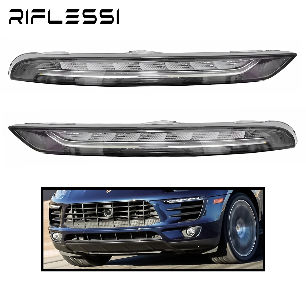 

LED Daytime Running Lights DRL For Porsche Macan 2.0T 3.0T 2014-2017 Front Turn Signal OEM 95B941181A 95B941182A