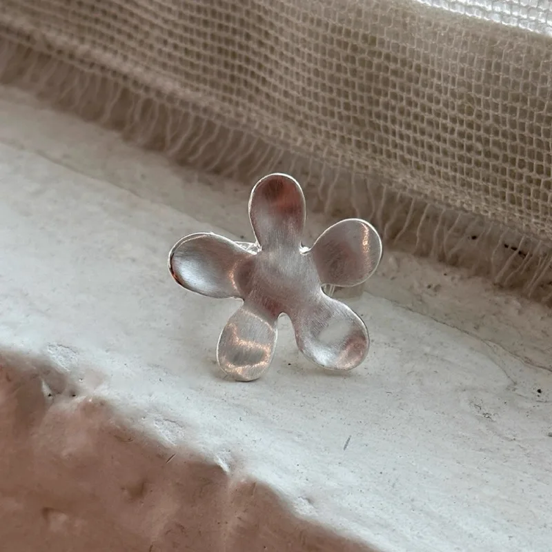Silver Color Ring For Women Girls Aesthetic Jewelry Big