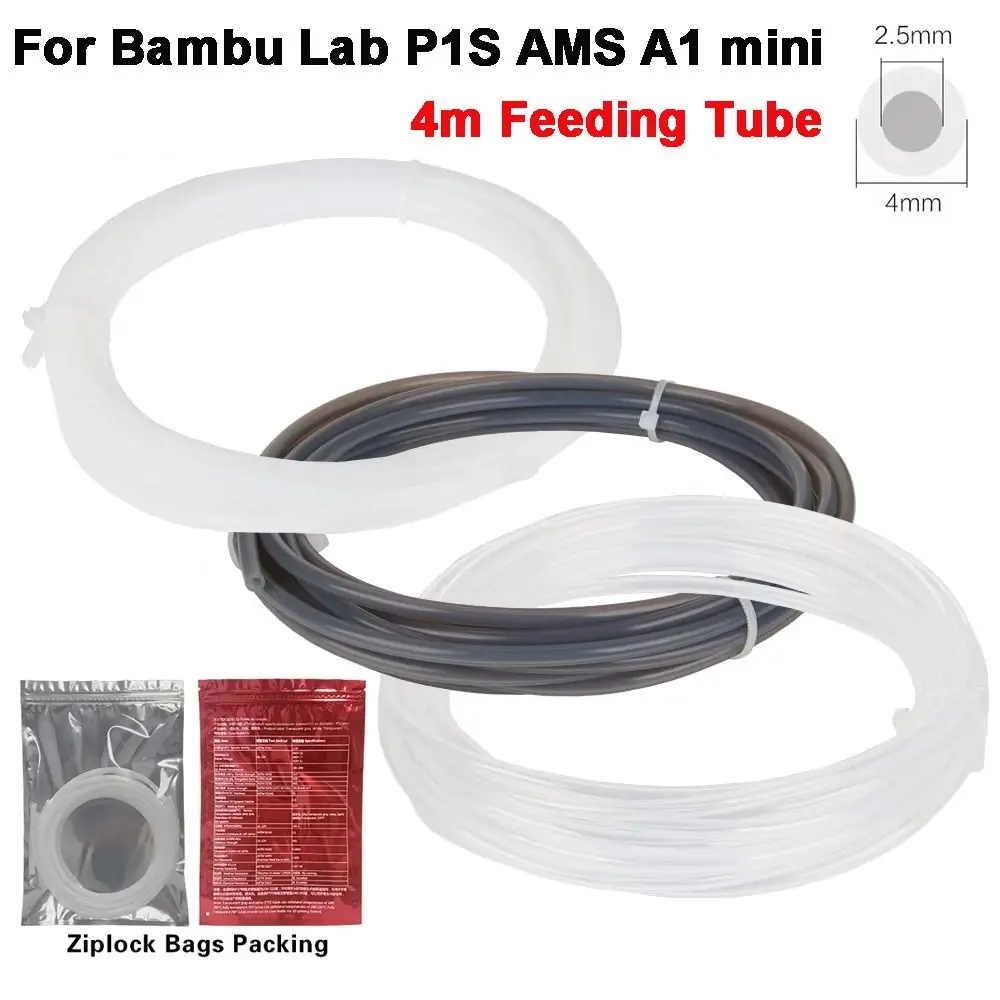 High-Performance 4-Meter PTFE 3D Printer Feeding Tube with Cutter for Bowden Extruders