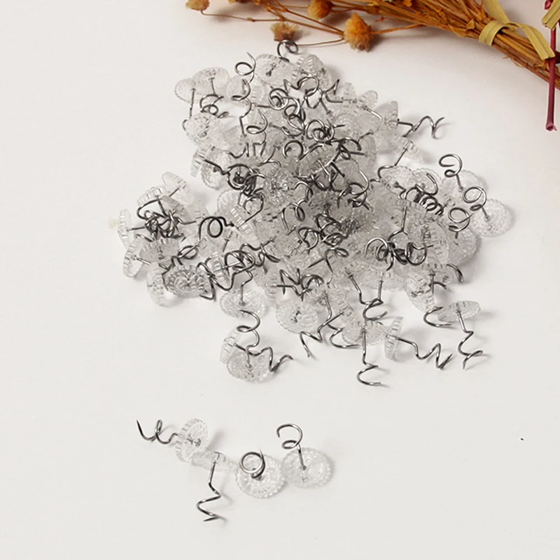 Practical Stainless Steel Transparent Spiral Nail Sofa Tack Pins DIY Handcraft Fastener Accessories Bed Skirt Fixed Twist Nail sewing pins