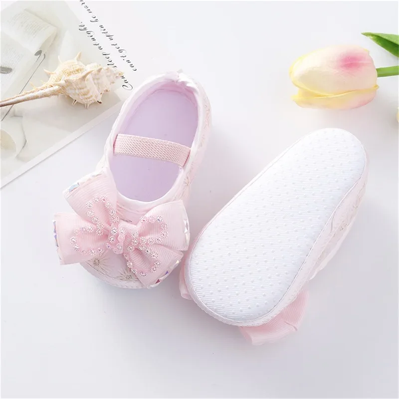 0-18months Baby Girls Princess Shoes Dress Walking Shoes And Headband Crib For Toddler Girls