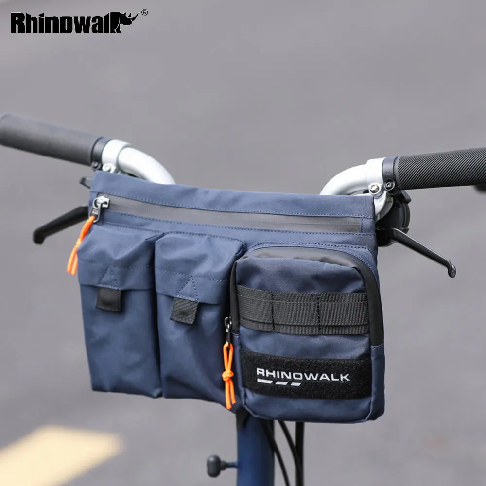 

Rhinowalk Bicycle Handlebar Bag 2L Motorbike Tank Bag Multifunction RPET Polyester Front Tube Pannier Basket Shoulder Fanny Pack