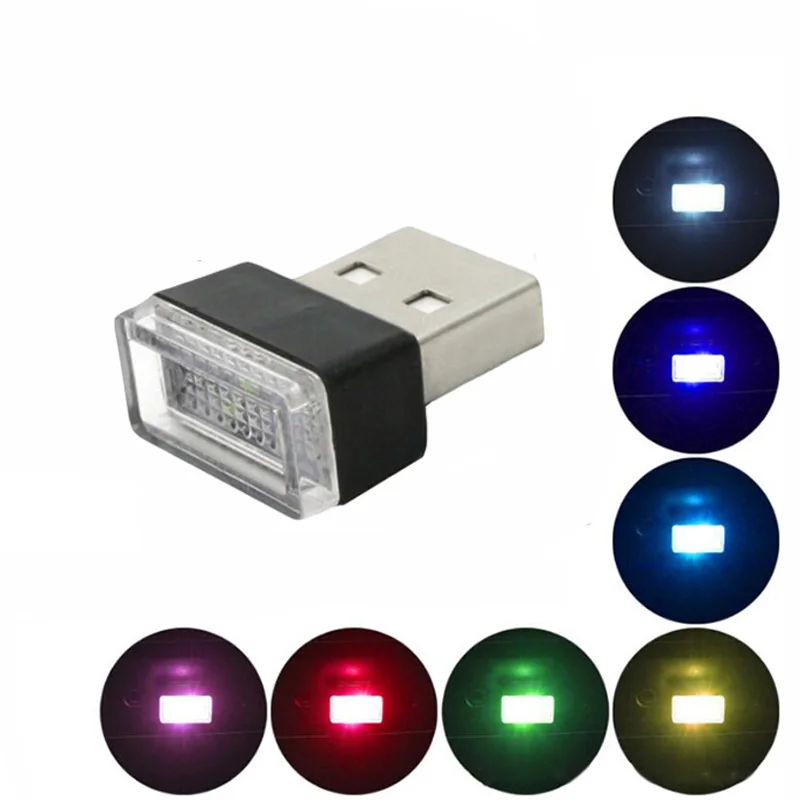 Mini USB Stage Party Light LED Modeling Night Lamp for Car Ambient Light Neon Interior Jewelry 7 kinds of light colors