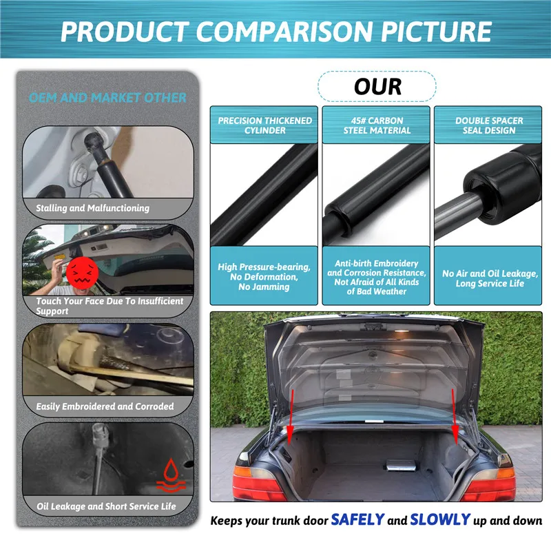 طقم 2 دعامة غاز شنطة خلفية لسيارات BMW E38 740i 74...