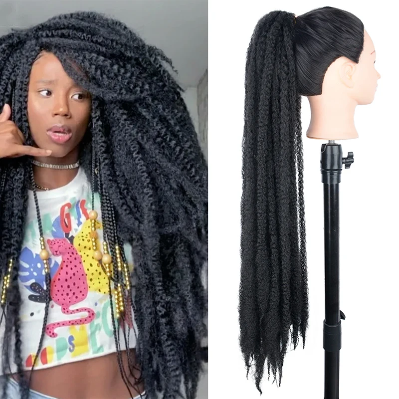 36inch Kinky Marley Braiding Hair Afro Spring Twist Crochet Hair Synthetic Bulk Extensions Soft Marley Braids For African Women