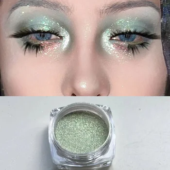 1PC Gradient Tone Chameleon Shadow Powder, Glitter Eyeshadow, Metal Texture, Anti-smudge, Music Festival/Halloween/Party