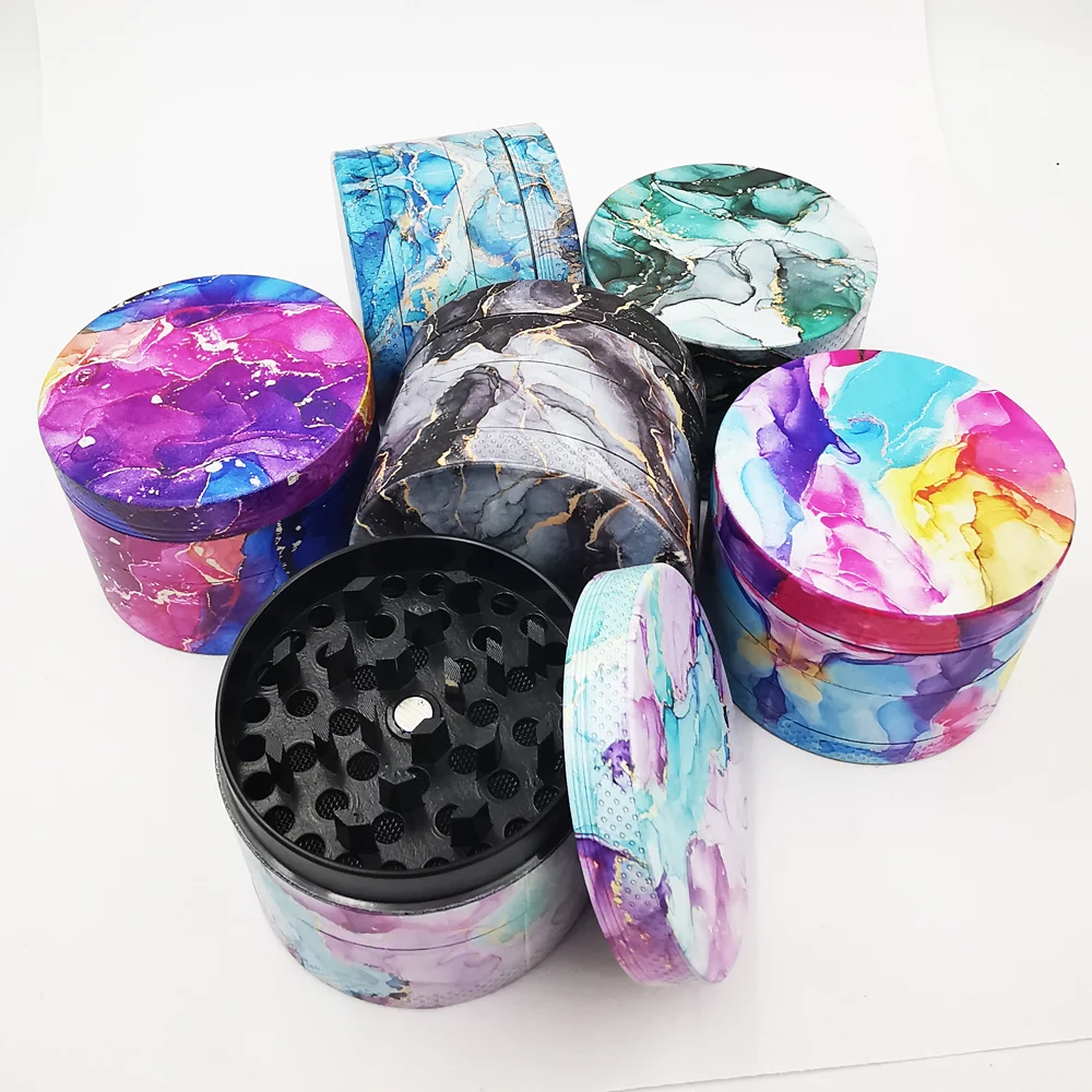 2" Metal Grinder Herb 50MM for Smoke Herb 4 Layer Spice Grinder Accessories Design Cigar Zinc Alloy Pattern Smoke Accessory herb grinder