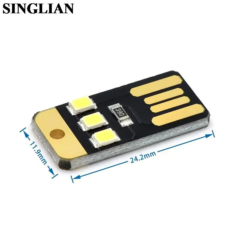 LED Night Light Mini Slim Mobile USB 3LED Lamp 5V Power Supply USB Camping Light Baby Night Low Power 40mA 0.2W