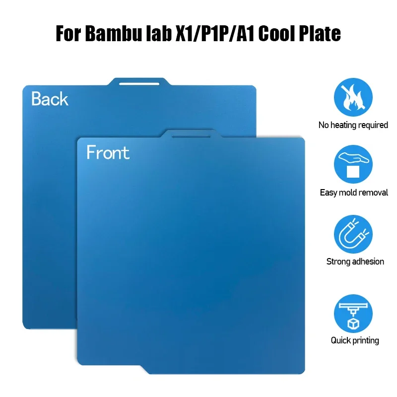 Cool Build Plate 257x257 Mm Für Bambulab P1S, X1C, A1 – Kaltdruckplatte Für PLA & PETG, 30-50 °C