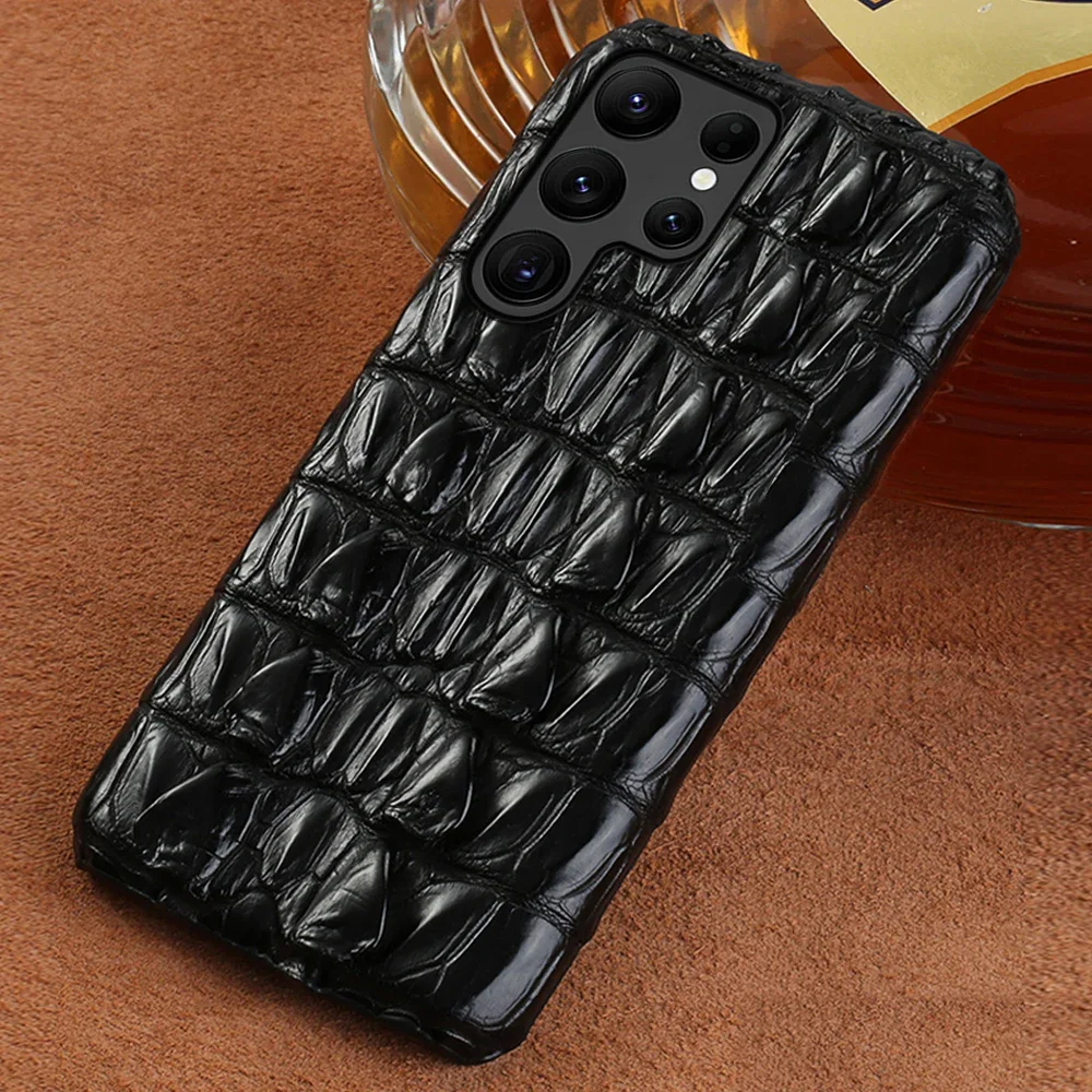 

Genuine Crocodile Leather Phone Case for Samsung Galaxy S24 S23 S21 S22 Ultra S20 FE S10 Plus Note 20 10 A53 5G A54 A51 A52 A52S