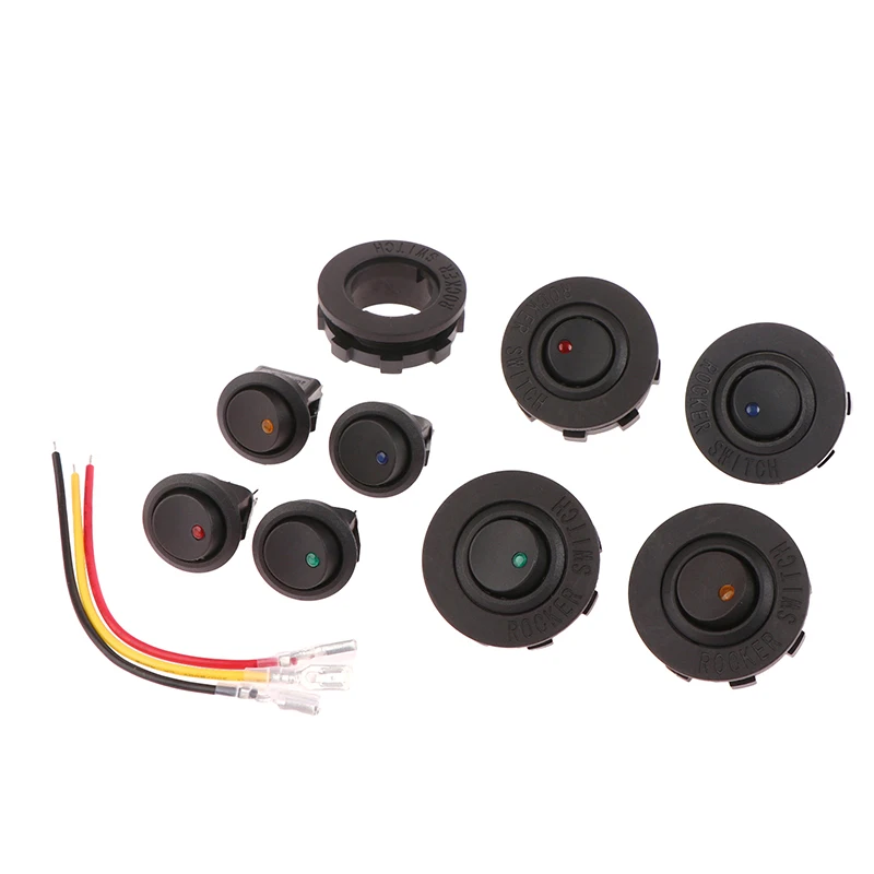

3-Legged Switch Round Rocker Toggle Led Switch Car Dashboard Dash Boat Truck Trailer Car Accessories Push Button Switchs
