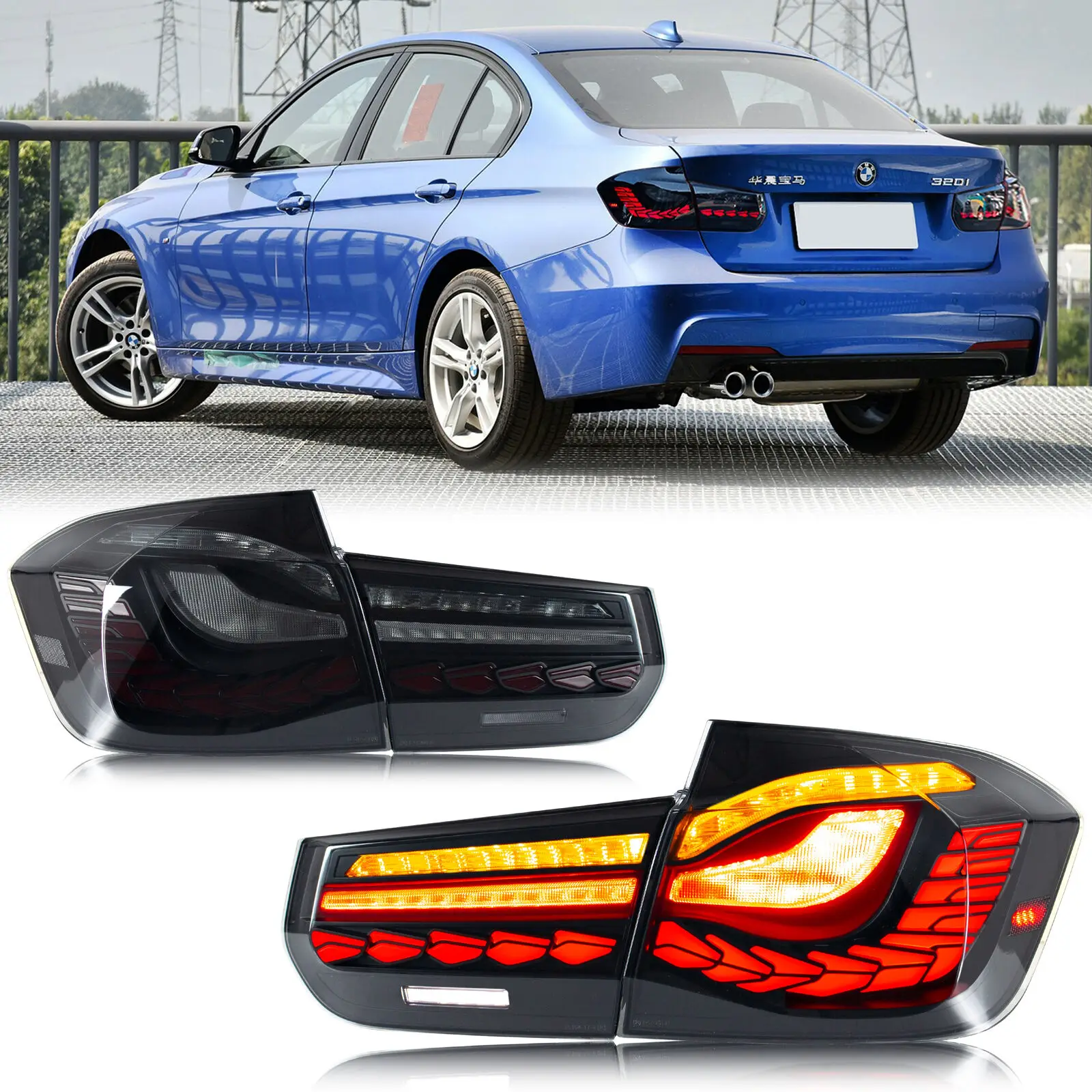 

LED GTS Tail Lights for BMW 3 Series 2012-2018 F30 F80 M3 Start-up Animation Sequential Signal Rear Lamps Assembly Accessary